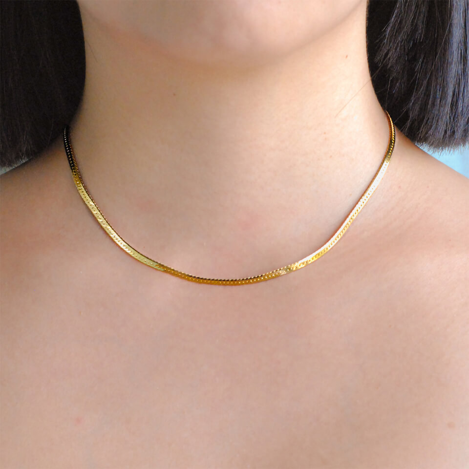 Astrid & Miyu Snake Chain Gold-Plated Necklace