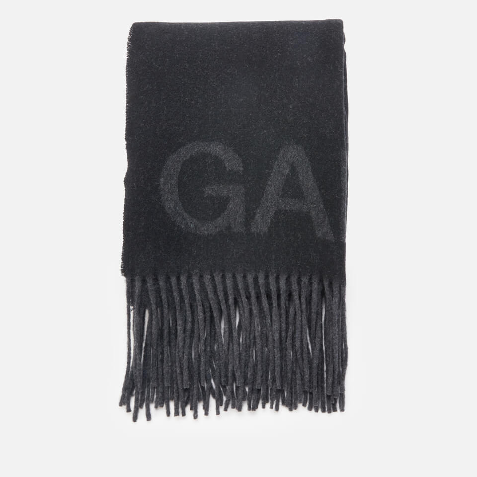 Ganni Fringed Recycled Wool-Blend Scarf