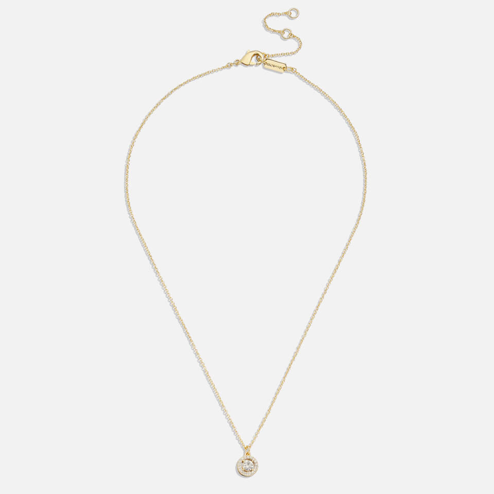 Coach Pave Halo Pendant Gold-Plated Necklace