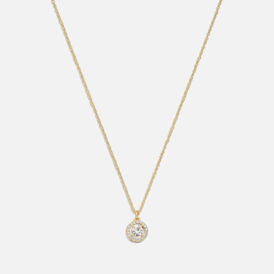 Coach Pave Halo Pendant Gold-Plated Necklace