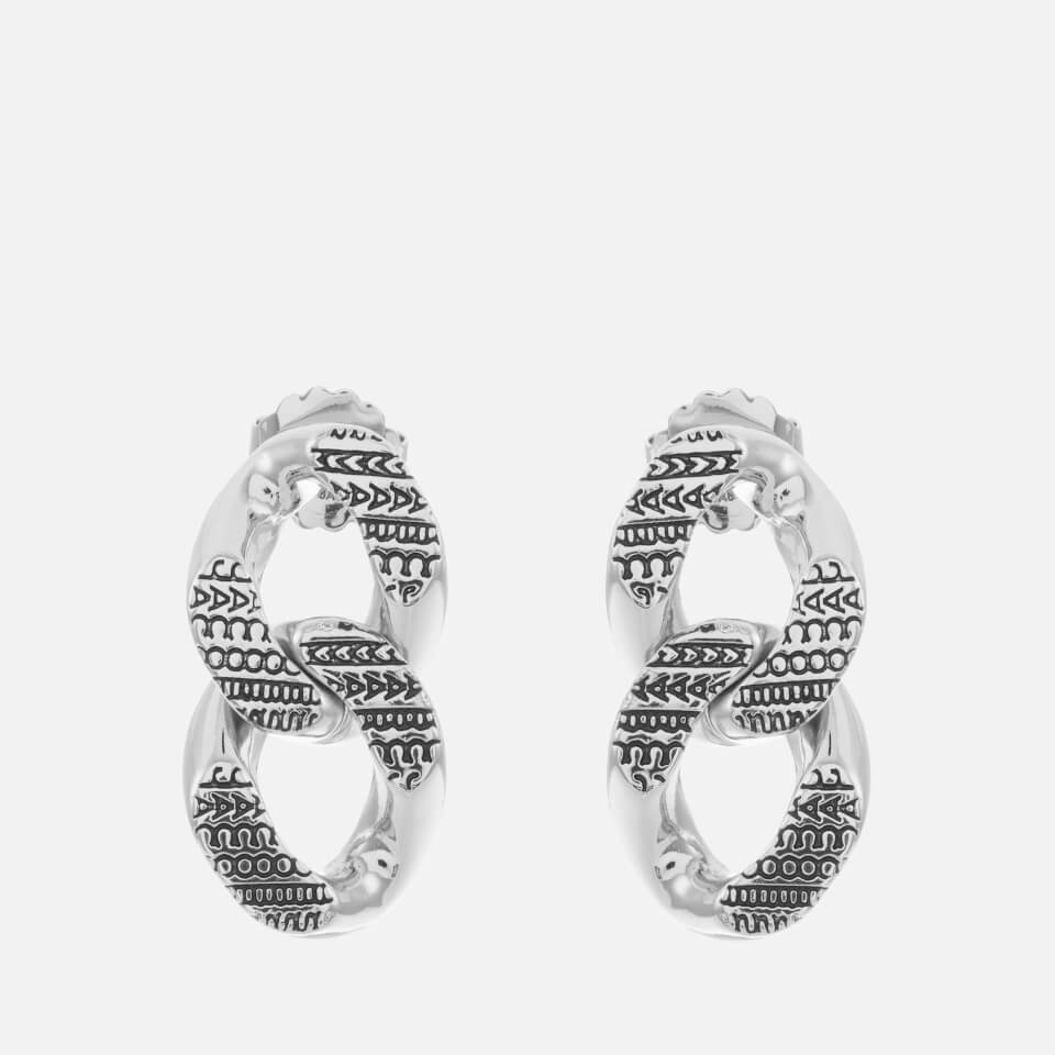 Marc Jacobs Monogram Chain Link Silver-Tone Earrings