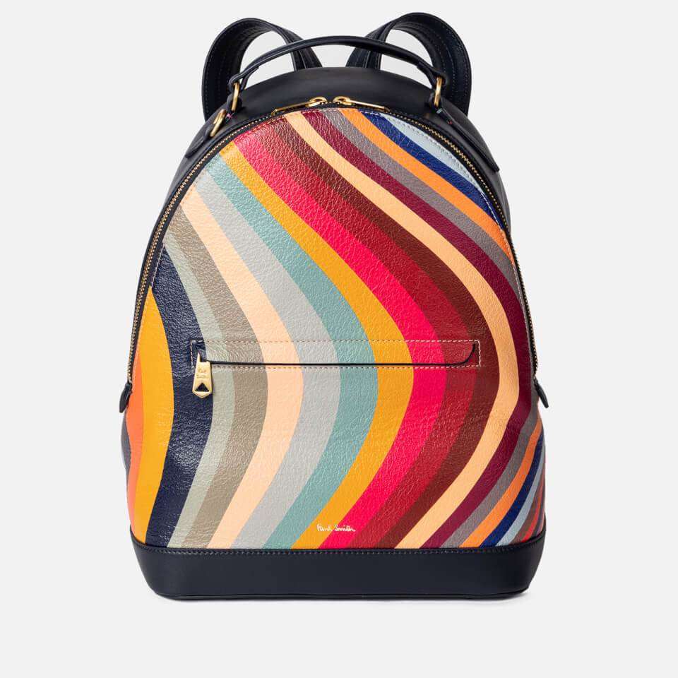 Paul Smith Swirl Striped Leather Backpack