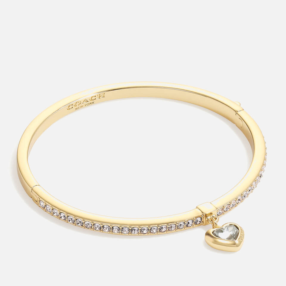 Coach Heart Gold Tone Charm Bangle