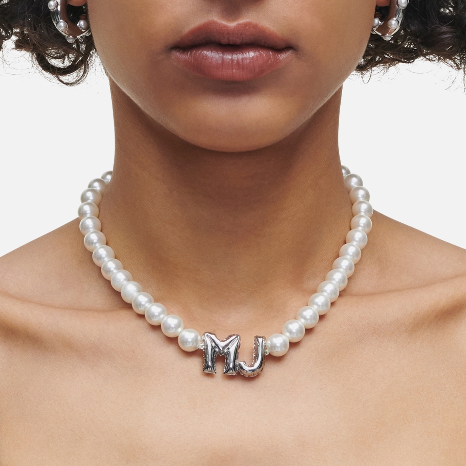 Marc Jacobs Balloon Faux Pearl Silver-Tone Necklace