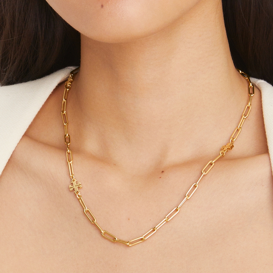 Tory Burch Good Luck 18-Karat Gold-Plated Necklace