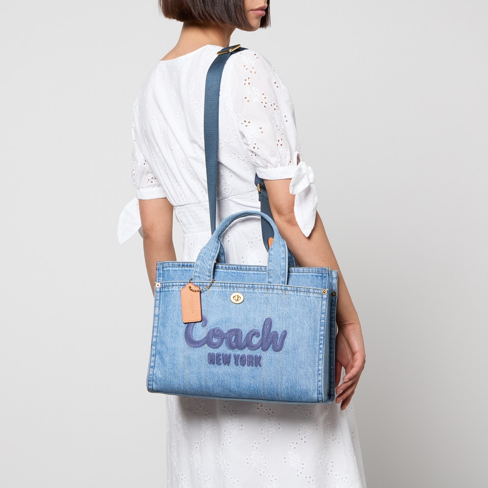 Coach Denim Cargo Logo-Embroidered Denim Tote Bag