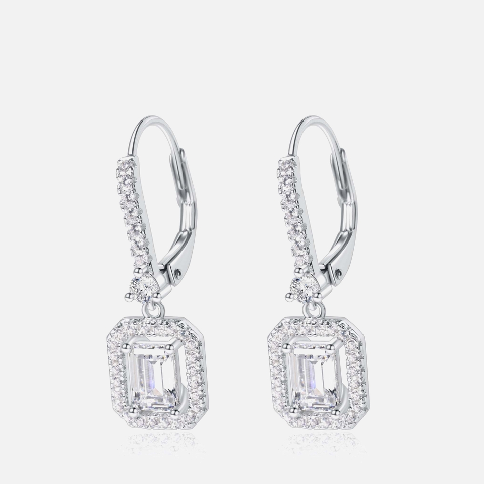 Carat London Moxie Borderset Sterling Silver Drop Earrings