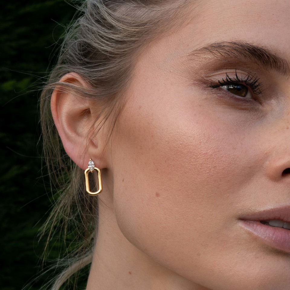 Carat London Tori Gold-Plated Sterling Silver Hoop Earrings