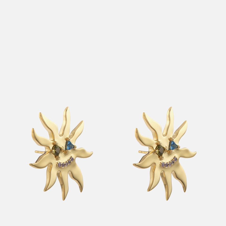 anna + nina Sunny Side Up Gold-Plated Stud Earrings