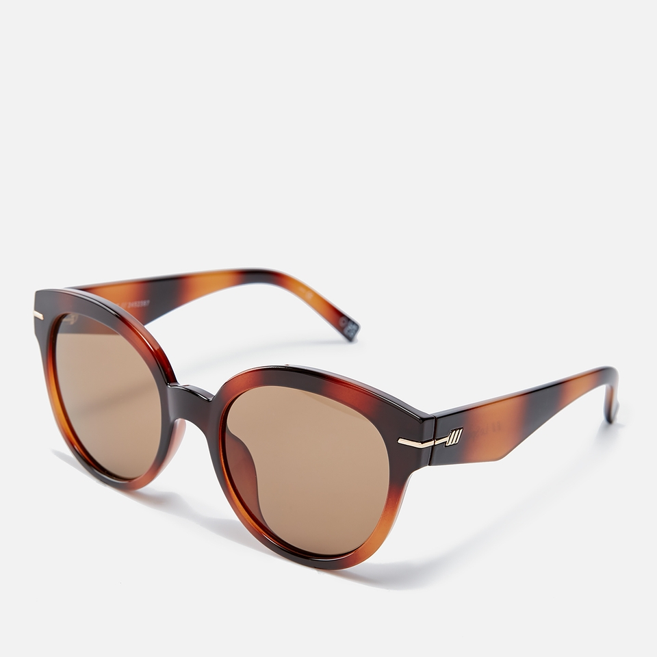 Le Specs Capacious Acetate Round-Frame Sunglasses
