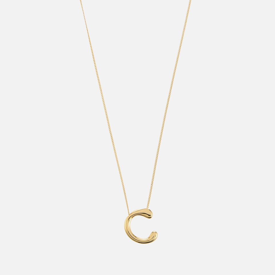 Astrid & Miyu Initial Bold 18K Gold-Plated Necklace