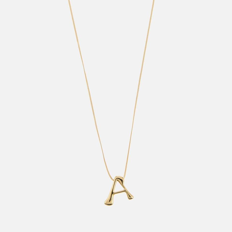 Astrid & Miyu Initial Bold 18K Gold-Plated Necklace