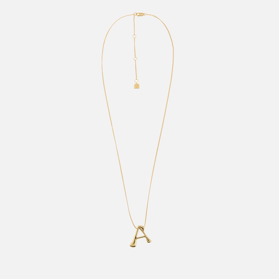Astrid & Miyu Initial Bold 18K Gold-Plated Necklace