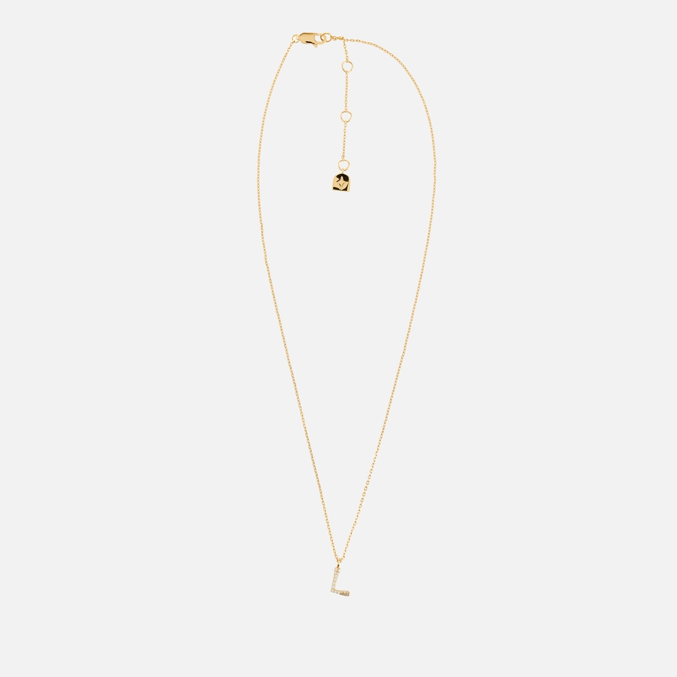 Astrid & Miyu Initial Pavé 18K Gold-Plated Necklace