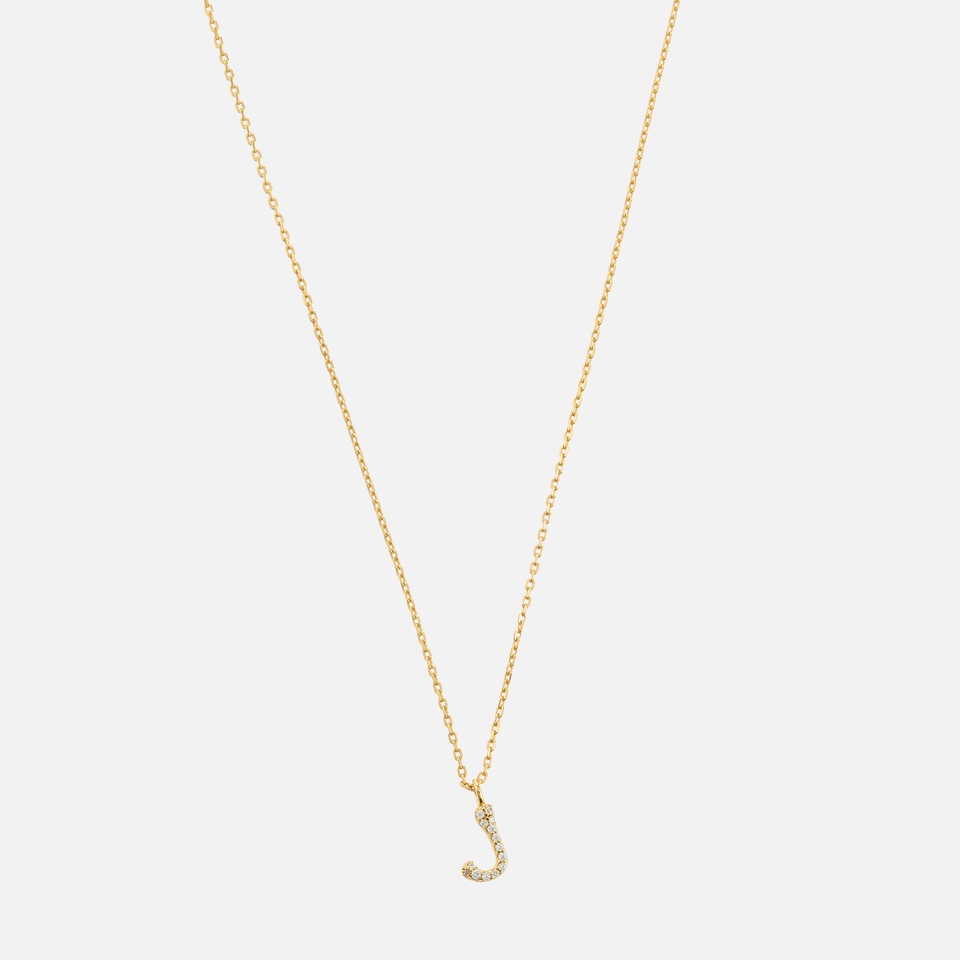Astrid & Miyu Initial Pavé 18K Gold-Plated Necklace