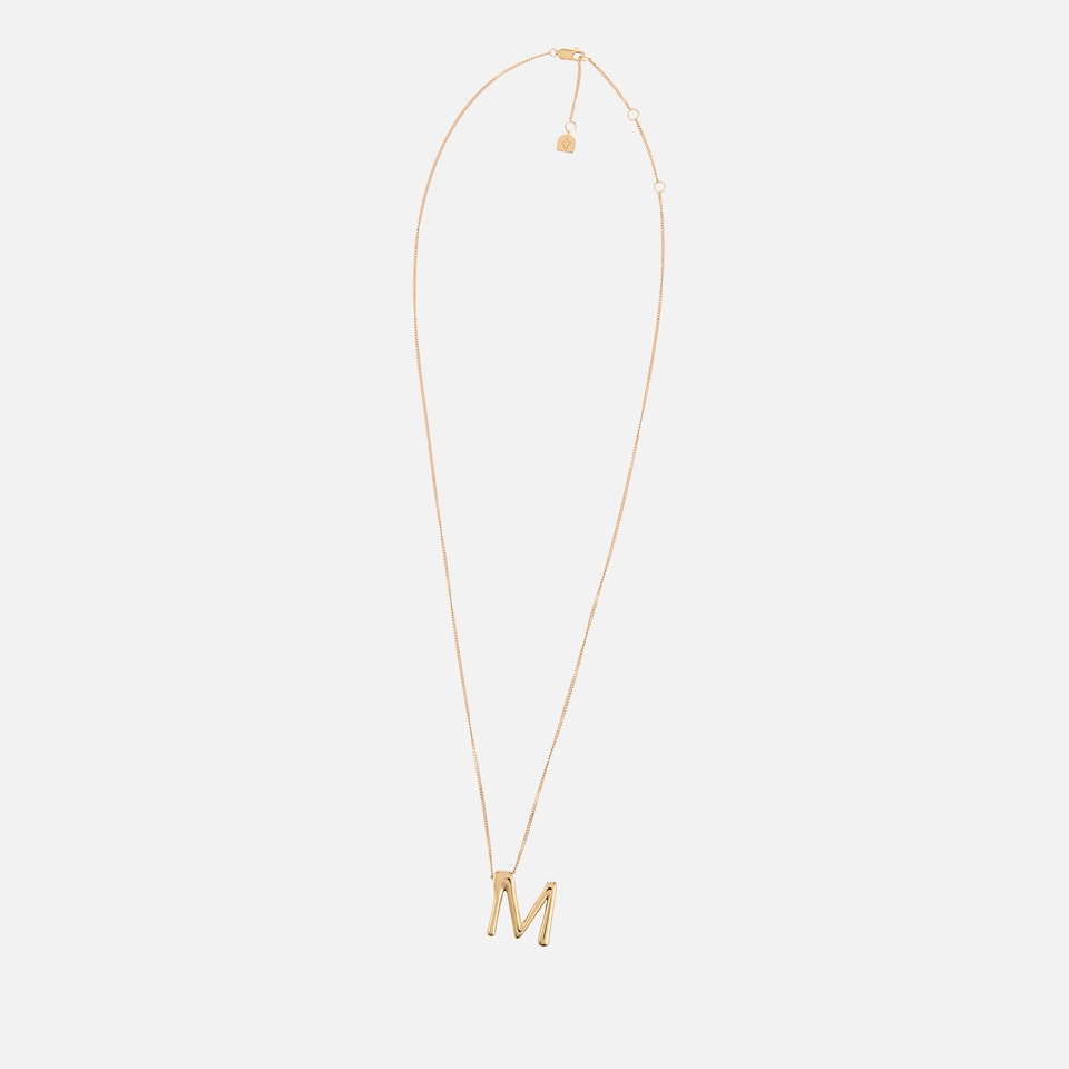 Astrid & Miyu Initial Pavé 18K Gold-Plated Necklace