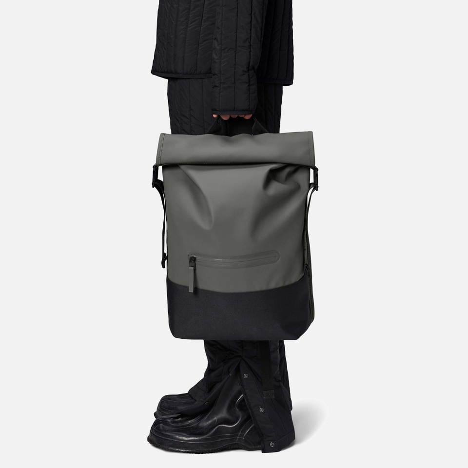 RAINS Trail Matte Shell Rolltop Backpack