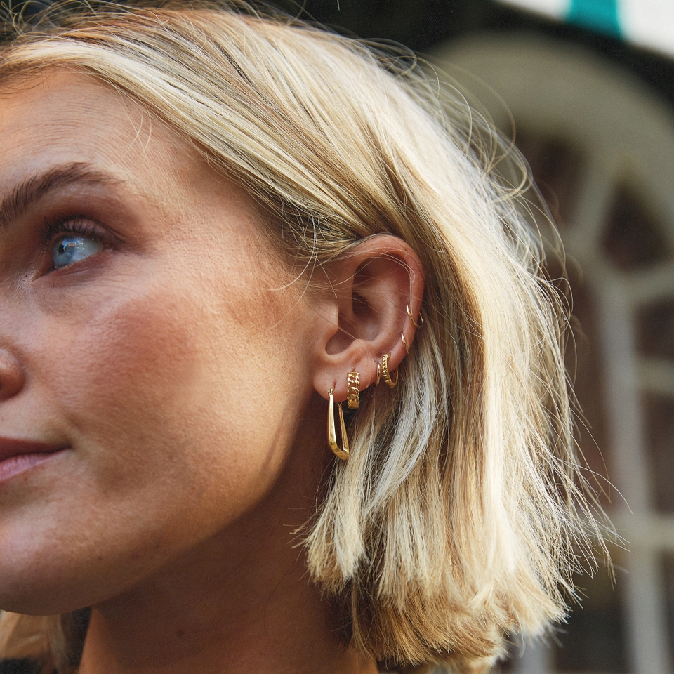 Daisy London X Polly Sayer Creole Gold-Plated Earrings