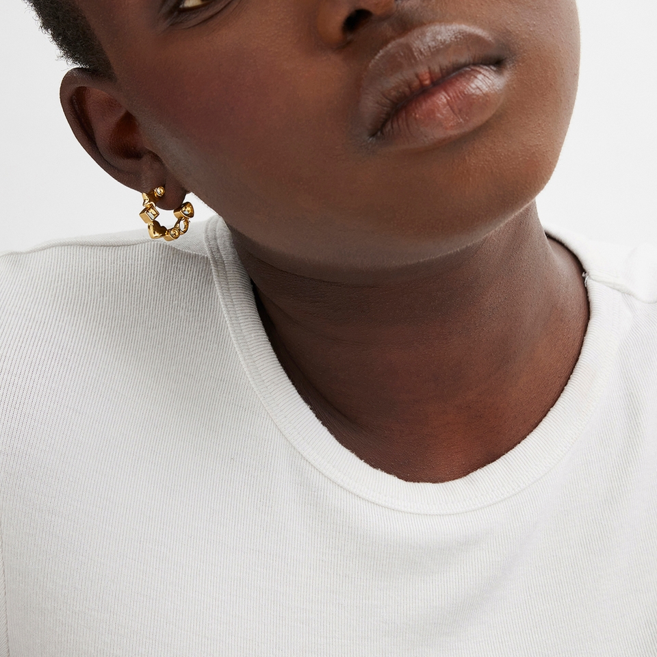 Coach Signature Gold-Tone Huggie Earrings