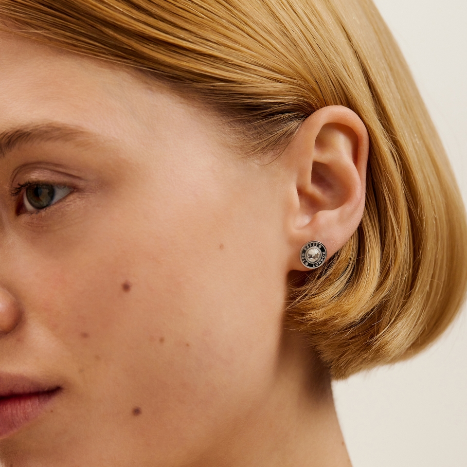 Ted Baker Cherelle Button Silver-Plated Earrings