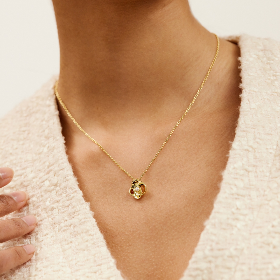 Ted Baker Flo Pearl Gold-Plated Flower Necklace