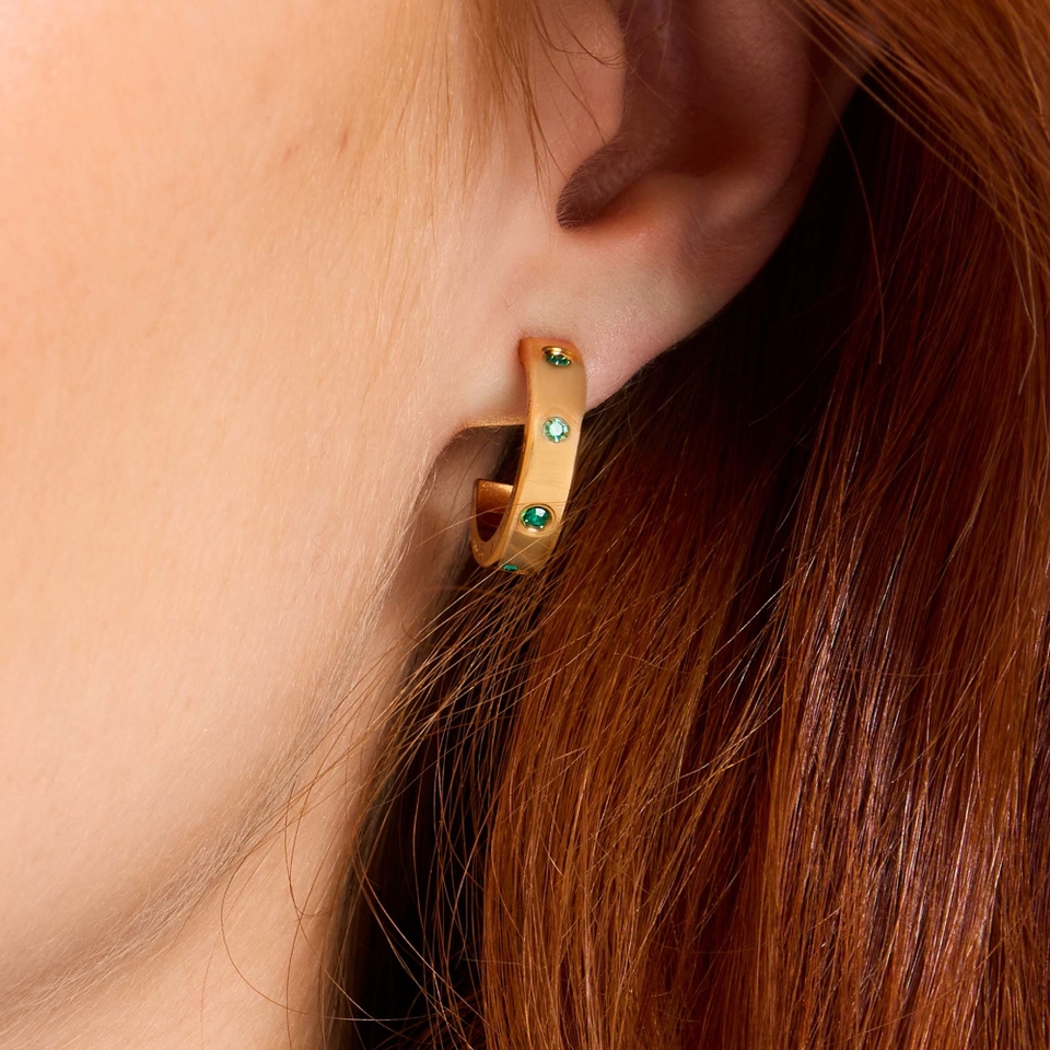 Kate Spade New York Set In Stone Gold-Tone Huggies