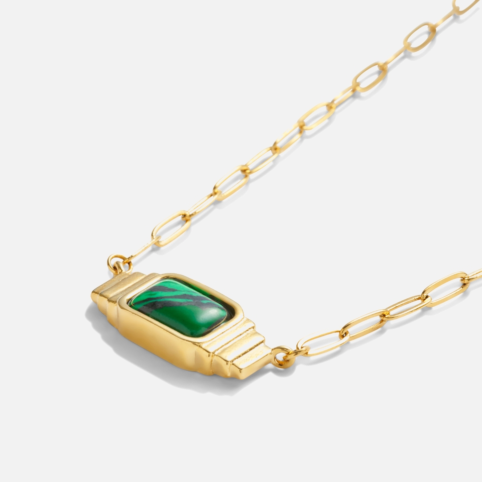Katie Loxton Malachite Gold-Plated Necklace