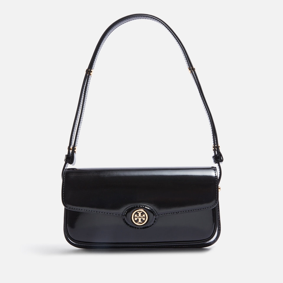 Tory Burch Robinson Spazzolato Patent Leather Shoulder Bag