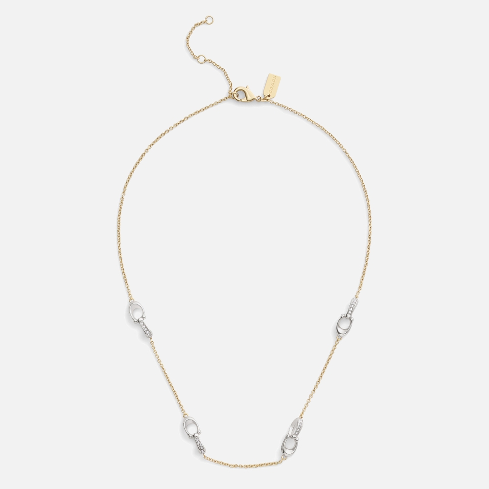 Coach Signature Pavé C Strand Gold-Toned Necklace
