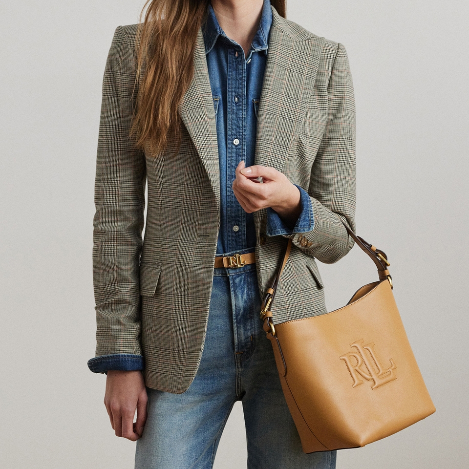 Lauren Ralph Lauren Witley Leather Bucket Bag