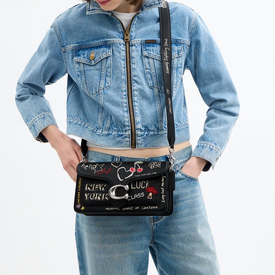 Coach Tabby 26 Sketch Print Leather Shoulder Bag