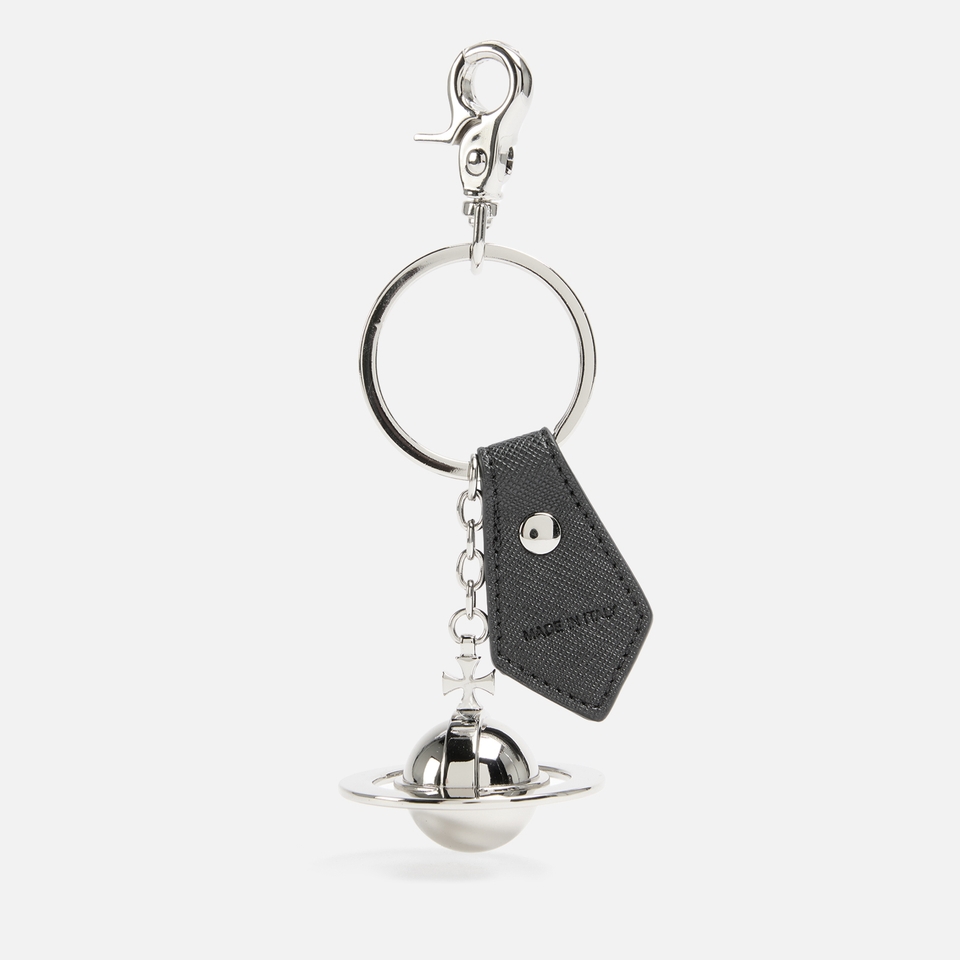 Vivienne Westwood 3D Orb Silver-Tone Saffiano Keyring