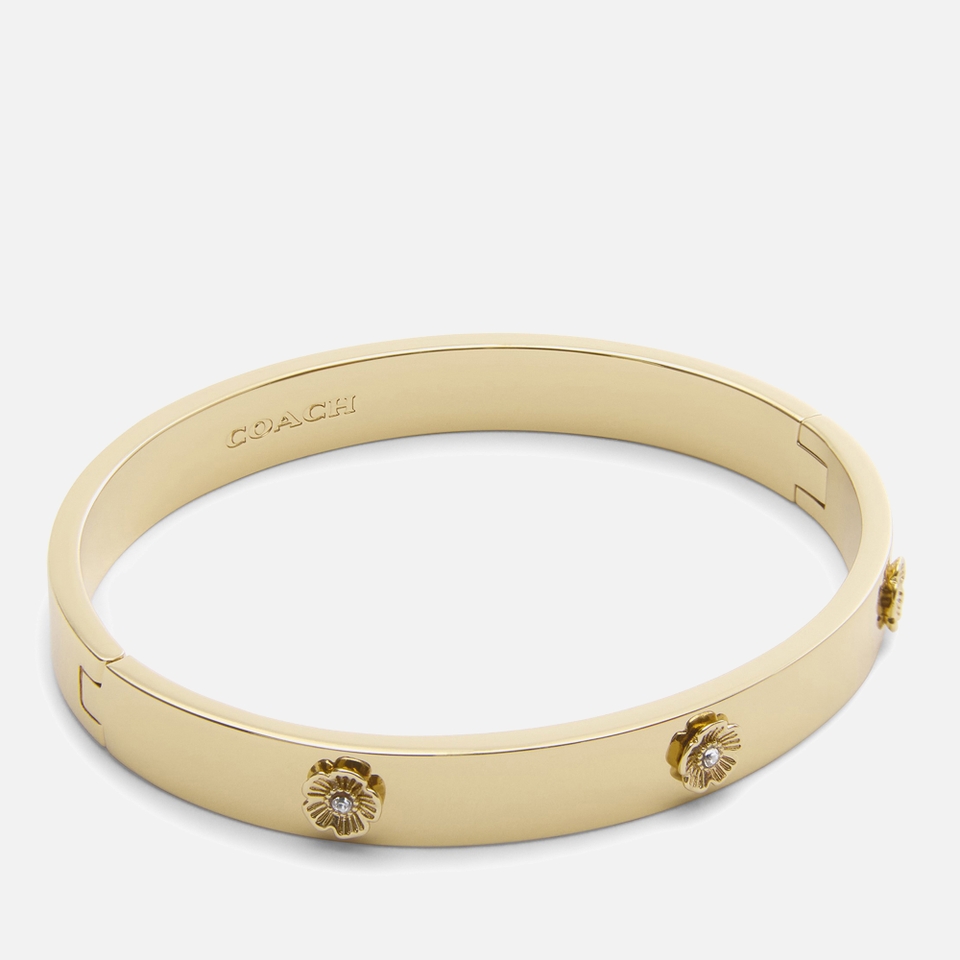 Coach Tearose Gold-Tone Hinged Bangle