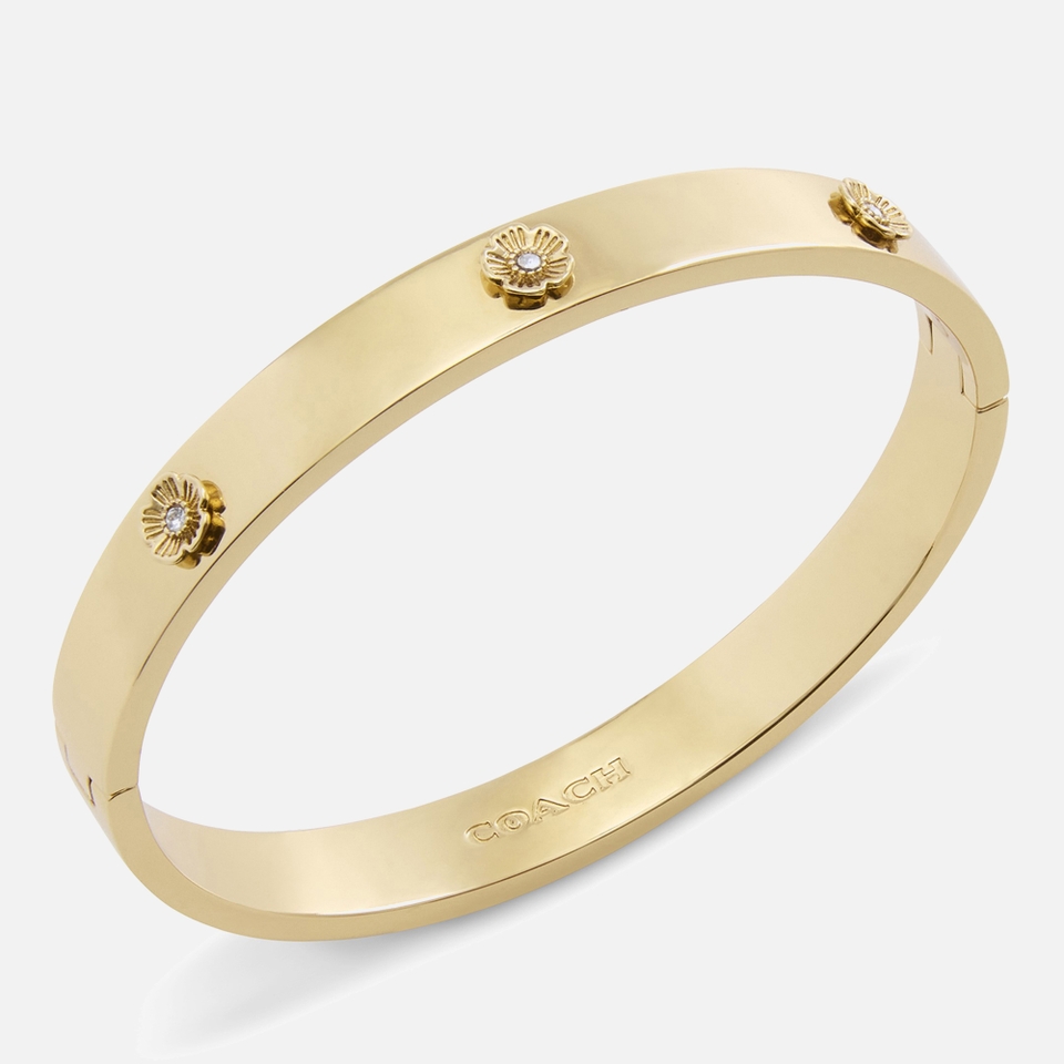Coach Tearose Gold-Tone Hinged Bangle