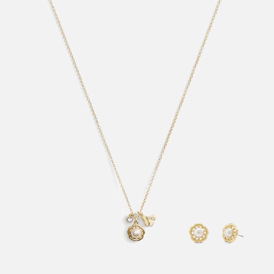 Coach Tearose Pearl Gold-Tone Jewellery Set
