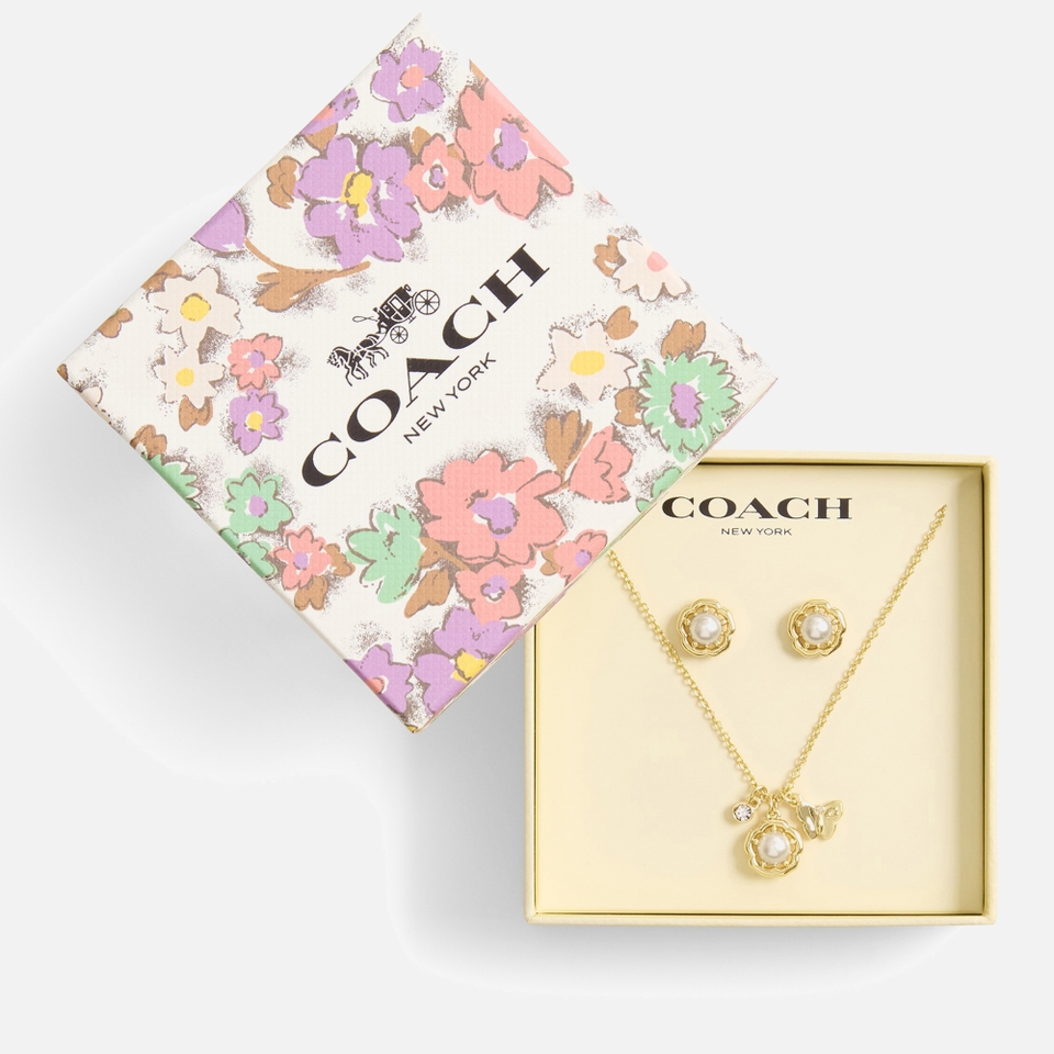 Coach Tearose Pearl Gold-Tone Jewellery Set