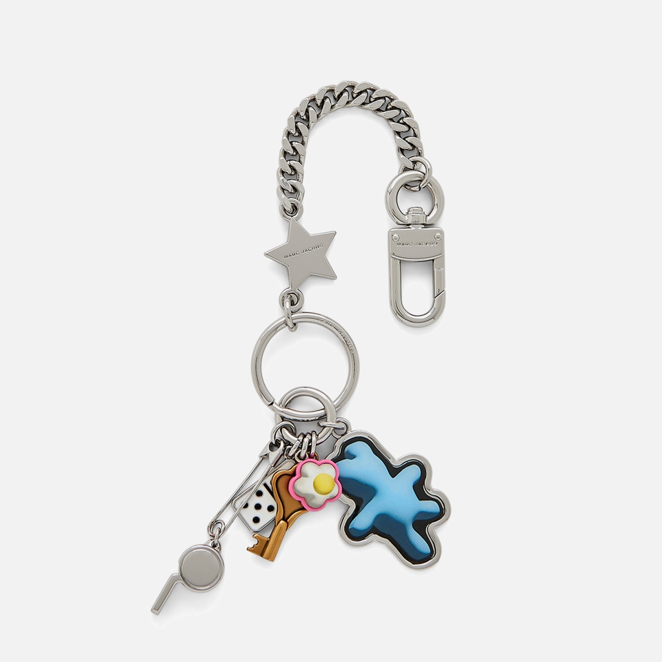 Marc Jacobs The Sticker Charm Silver-Tone Key Chain